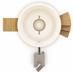 Houtgestookte Hottub Met Filteraansluiting - 6-8 Personen - Wit 9 Houtgestookte Hottub Met Filteraansluiting - 6-8 Personen - Wit -Spa Verwennerij bovenaanzicht incl