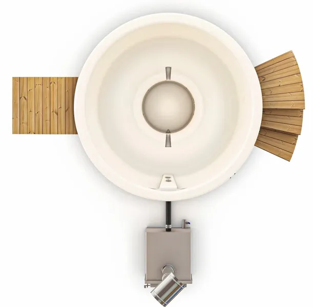 Houtgestookte Hottub Met Filteraansluiting - 6-8 Personen - Wit 5 Houtgestookte Hottub Met Filteraansluiting - 6-8 Personen - Wit - Afbeelding 3