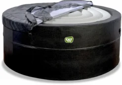EXIT TOYS EXIT Leather Premium Opbouw Spa - 4-6 Persoons -Spa Verwennerij exit leather premium 6 opblaasbare spa cover half open