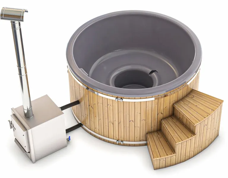 Houtgestookte Hottub - 4-6 Personen - Grijs 5 Houtgestookte Hottub - 4-6 Personen - Grijs - Afbeelding 3