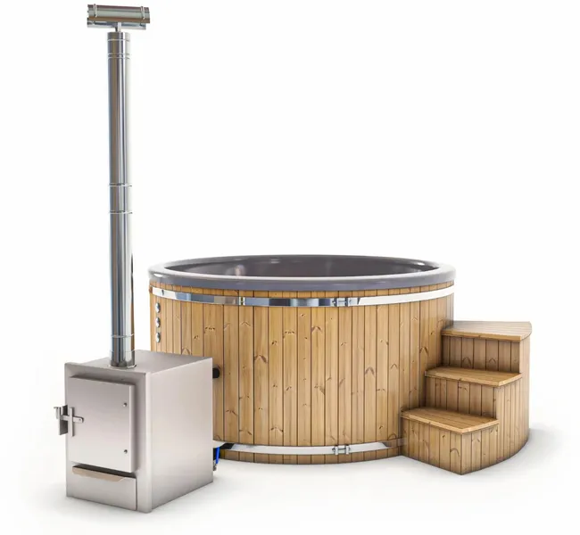 Houtgestookte Hottub - 4-6 Personen - Grijs 4 Houtgestookte Hottub - 4-6 Personen - Grijs - Afbeelding 2