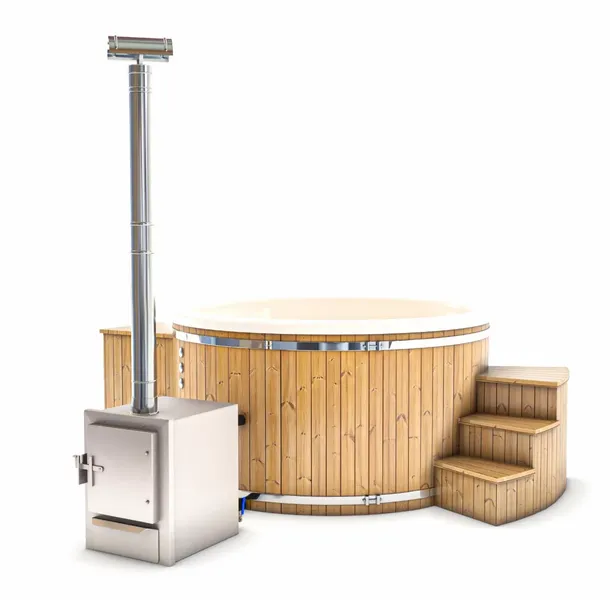 Houtgestookte Hottub Met Filteraansluiting - 6-8 Personen - Wit 4 Houtgestookte Hottub Met Filteraansluiting - 6-8 Personen - Wit - Afbeelding 2